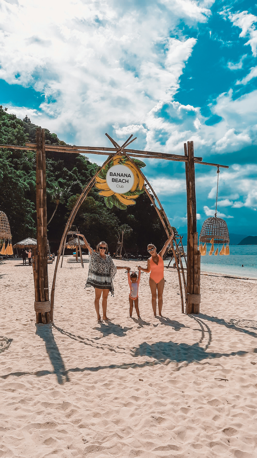 Guests at Banana Beach Club on Coral Island