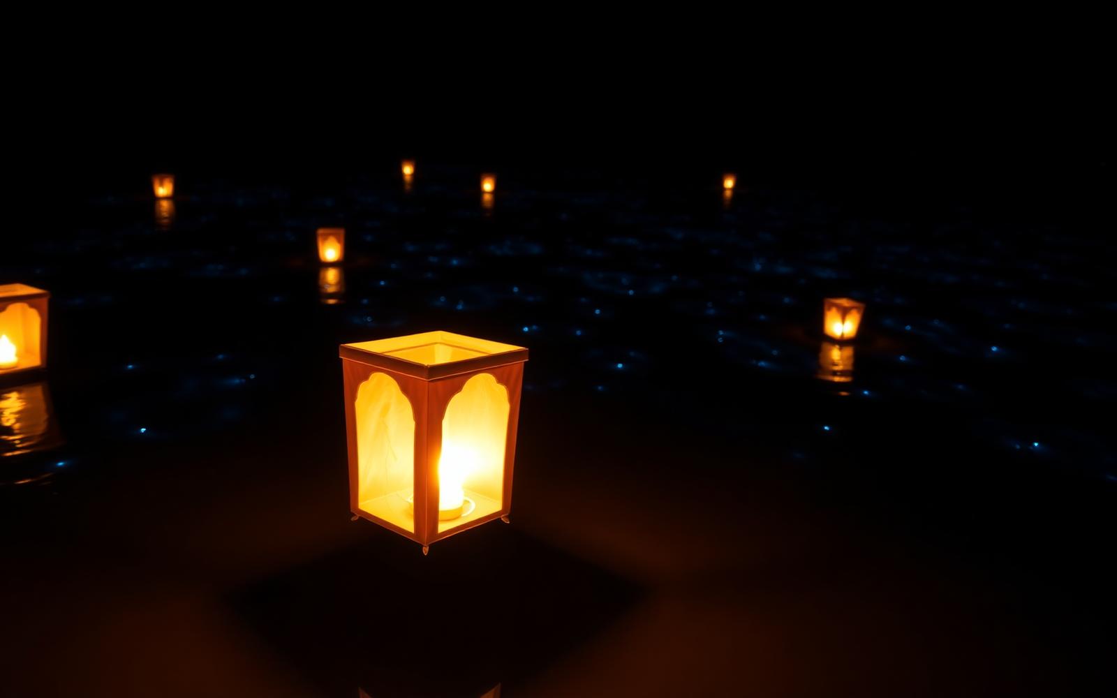 Floating Krathong with bioluminescent plankton
